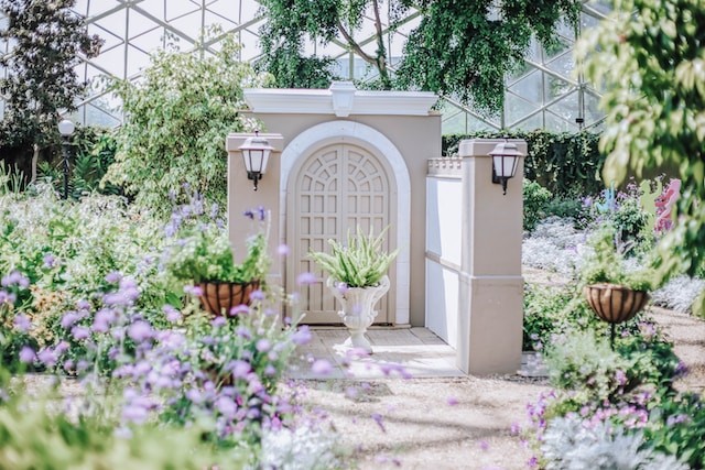 garden with building